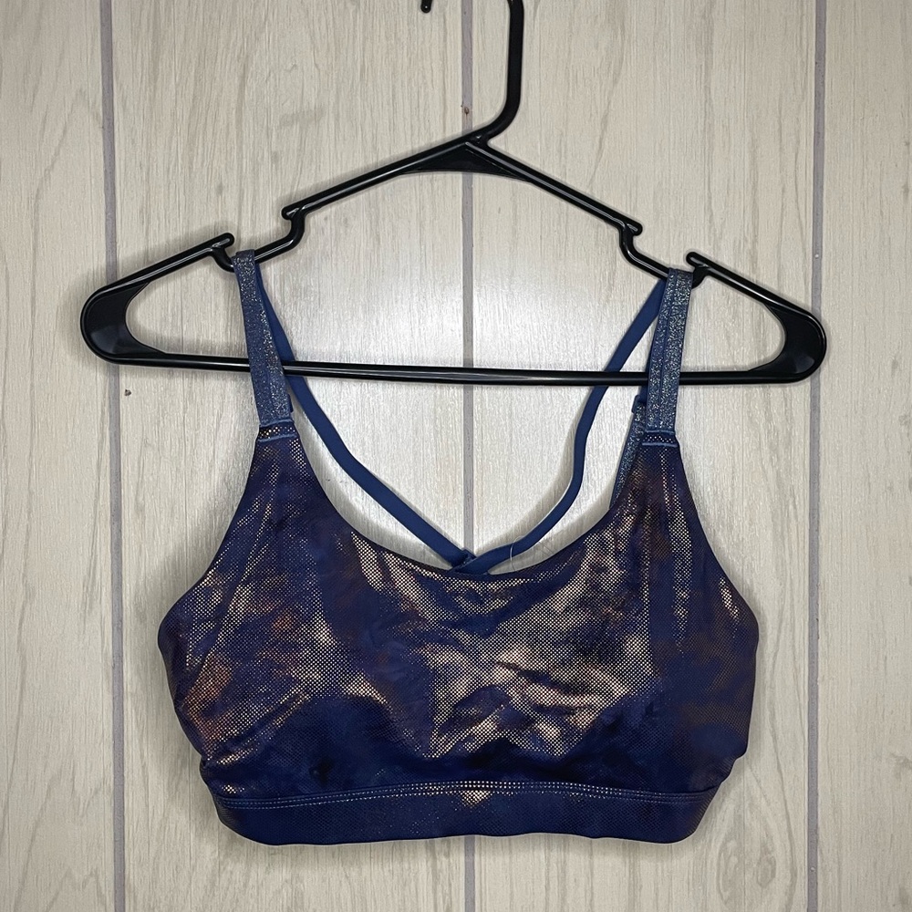Aerie Navy and Bronze Sports Bra NWT